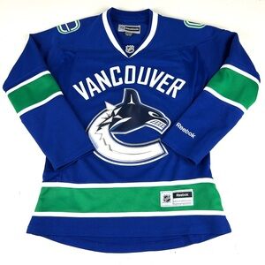 Reebok NHL Vancouver Canucks Blue White Hockey Jersey Size XS